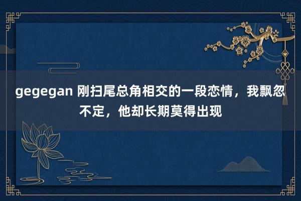 gegegan 刚扫尾总角相交的一段恋情，我飘忽不定，他却长期莫得出现