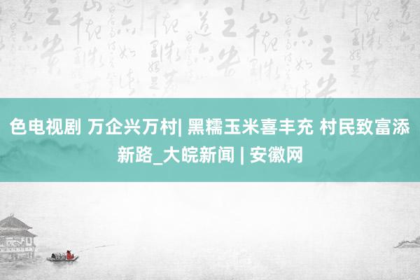 色电视剧 万企兴万村| 黑糯玉米喜丰充 村民致富添新路_大皖新闻 | 安徽网