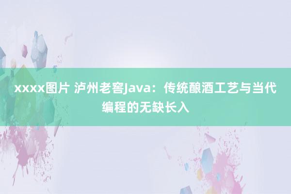 xxxx图片 泸州老窖Java：传统酿酒工艺与当代编程的无缺长入