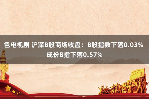 色电视剧 沪深B股商场收盘：B股指数下落0.03% 成份B指下落0.57%