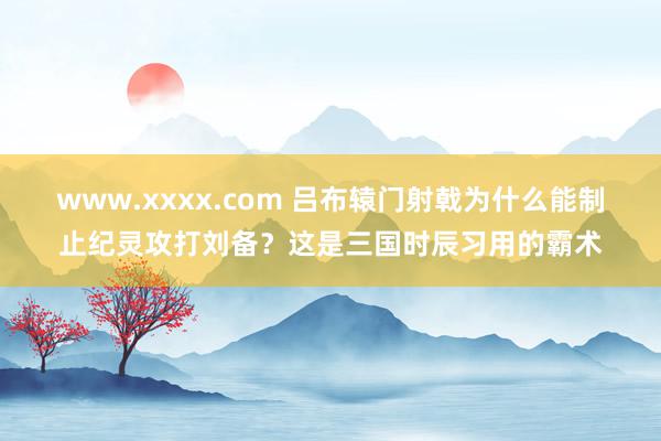 www.xxxx.com 吕布辕门射戟为什么能制止纪灵攻打刘备？这是三国时辰习用的霸术