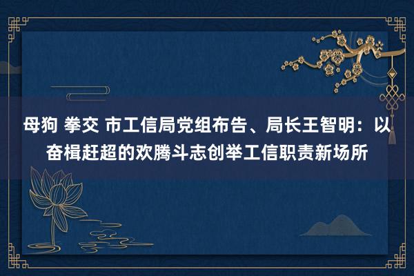 母狗 拳交 市工信局党组布告、局长王智明：以奋楫赶超的欢腾斗志创举工信职责新场所