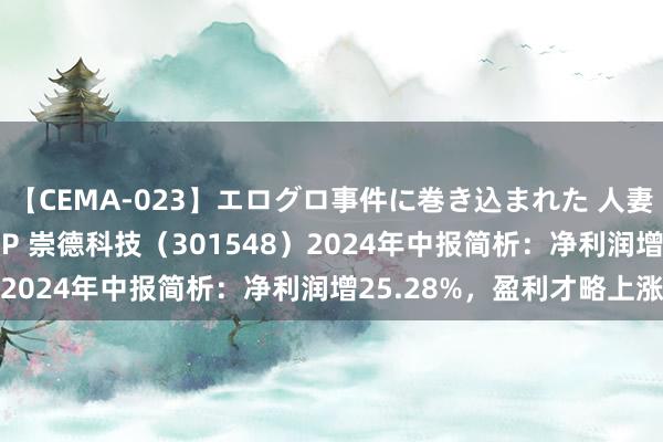 【CEMA-023】エログロ事件に巻き込まれた 人妻たちの昭和史 210分SP 崇德科技（301548）2024年中报简析：净利润增25.28%，盈利才略上涨