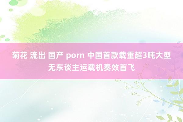 菊花 流出 国产 porn 中国首款载重超3吨大型无东谈主运载机奏效首飞